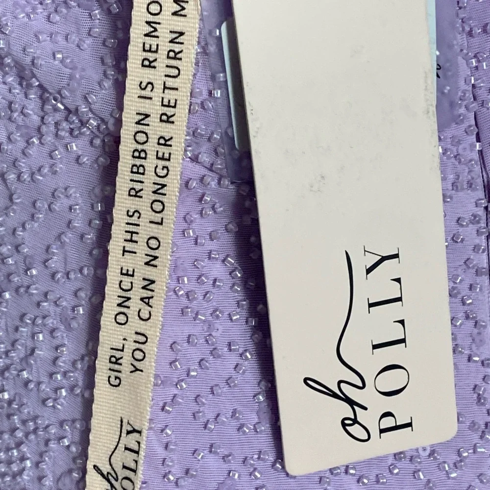 Oh Polly Venice Embellished Plunge Halter Neck Midaxi Dress in Lilac Size 10 - Picture 16 of 16